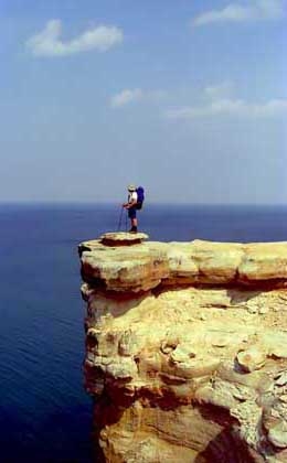Pictured Rocks Hiker at Pictured Rocks