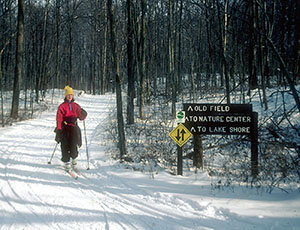 Skiing at Independence Oaks County Park.